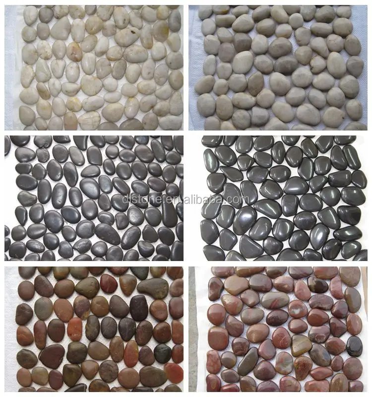 White Pebble Tile High Polished Flat Stone Sheets Jpg