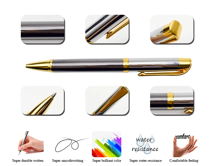 custom logo pen luxury metal twist ball pens vip gift set