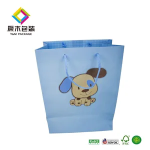 high quality printed kids cartoon gift paper bag for clothing