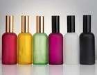 WRL 50ml 100ml Colorful Frosted Glass Pump Sprayer Bottles With Gold Cap For PERFUME & Essential Oil Available