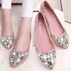 X80804B 2018 spring Rhinestone pointed flat shoes, comfortable flat peas women's shoes