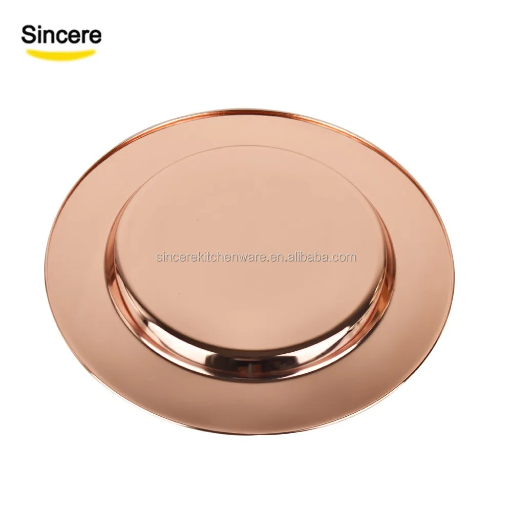 hot sell stainless steel charger plate rose gold wedding charger