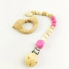 Personalise Chew Beads Silicone Marble Cookies Clip Charms Baby Nipple Holder