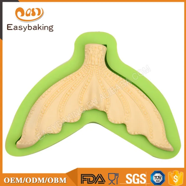 ES-0702 Fish Tail Silicone Molds Fondant Mould for cake decorating