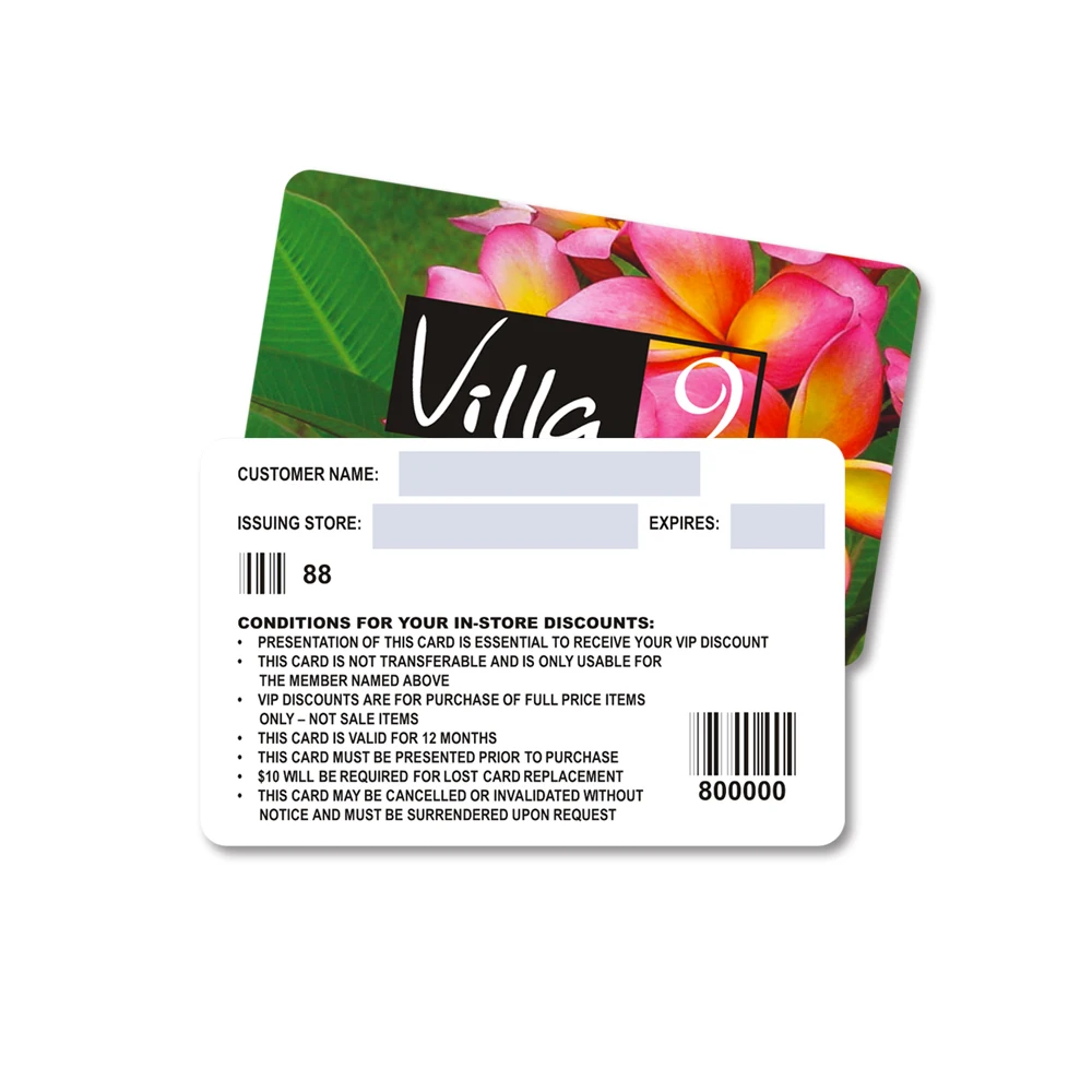 plastic barcode card gift card membership card