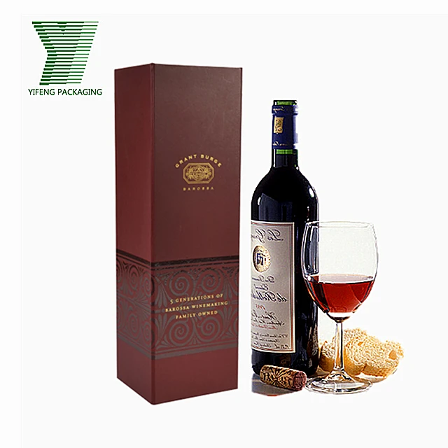 luxury gift packaging single bottle paper red creative wine box