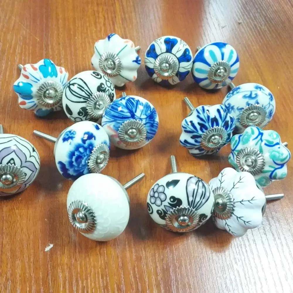 Wholesale Decorative Colorful Round Ceramic Furniture Drawers Pull