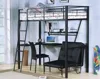 Popular sale steel student bunk bed with study table and wardrobe