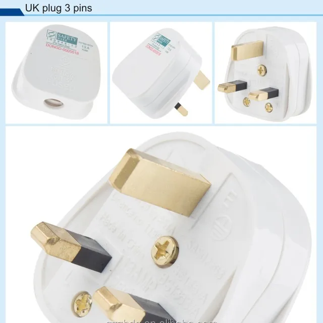 UK plug adapter saso certificate saudi arabia electric plug,british BS1363 a plug c13 c14 connector power cord