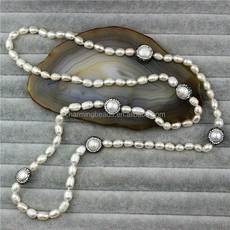 CH-JBN0129 handmade hematite bead necklace with pendants,fashion frewather pearl pendant necklace,wholesale necklace jewelry