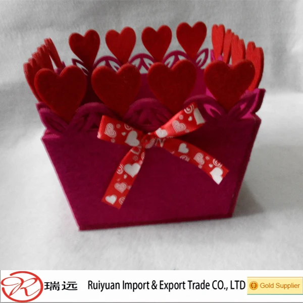 new romantic felt valentine baskets for valentines day gifts bag