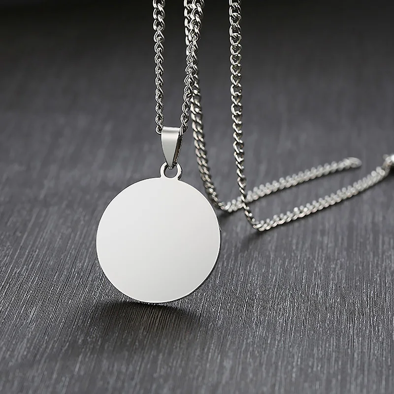 Wholesale Round Tag Pendant Custom Letter Name Charm Stainless Steel Necklace Men Jewelry, Silver /black/ gold
Wholesale Round Tag Pendant Custom Letter Name Charm Stainless Steel Necklace Men Jewelry, Silver /black/ gold