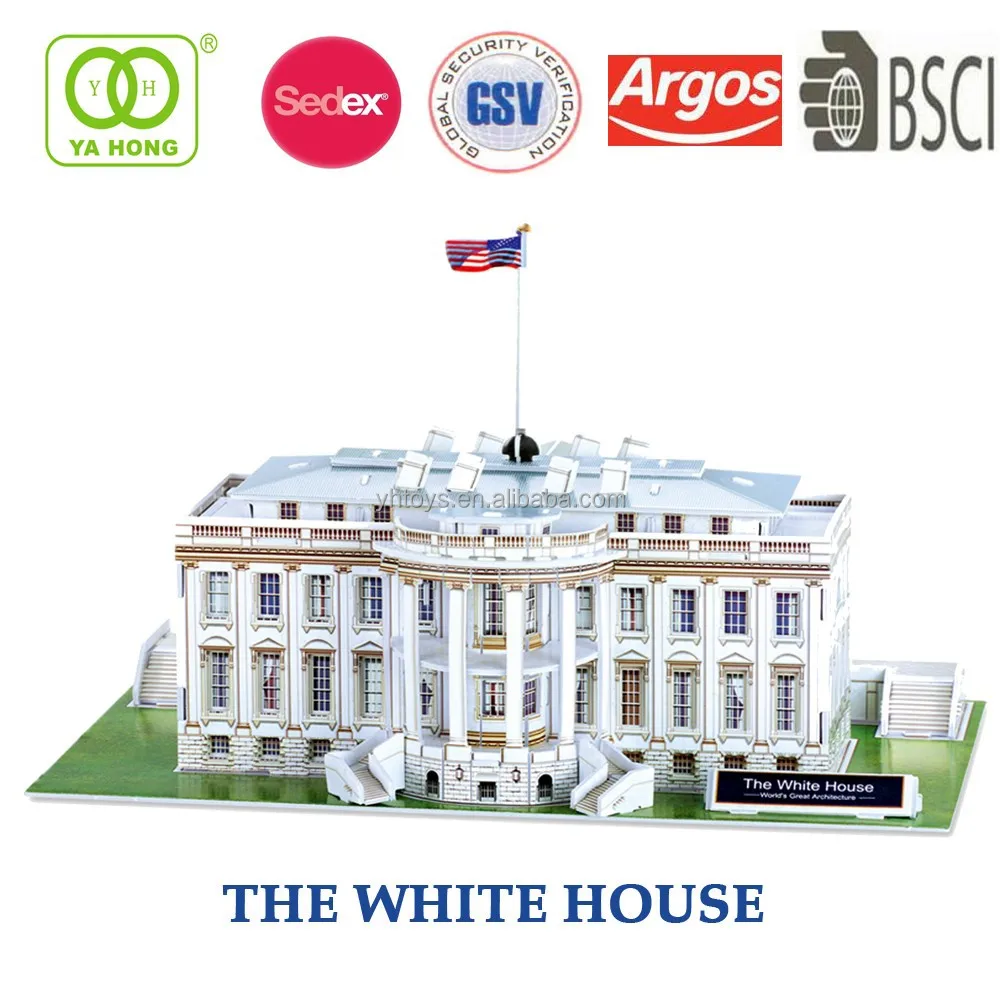 3D architecture DIY paper building model of America White house