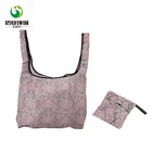 promotional ecological small shopping polyester folding bag with pouch