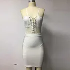 Best selling arrival eyelet sexy white lace bandage dress for women