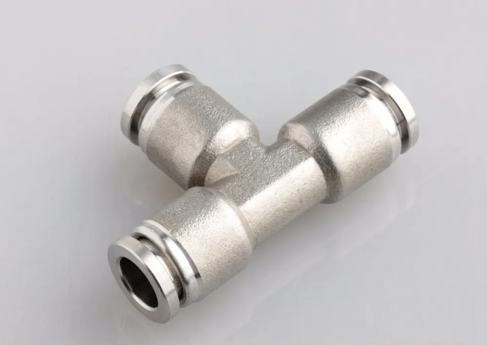 Ss316 Push Fit Connection Pneumatic Stainless Steel Fitting Union Tee