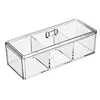 Durable 3 Grids Acrylic Transparent Nail Accessories Storage Box/ Nail Brush Holder