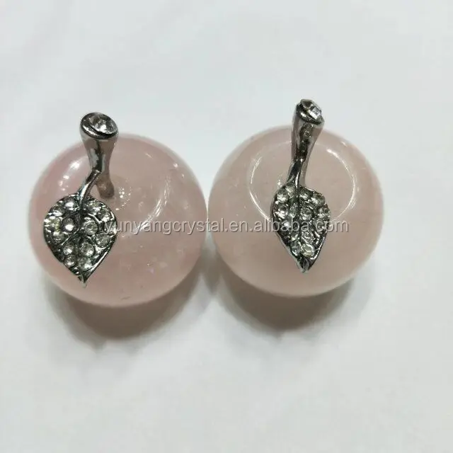 folk crafts pink crystal apple for souvenir gift & wedding