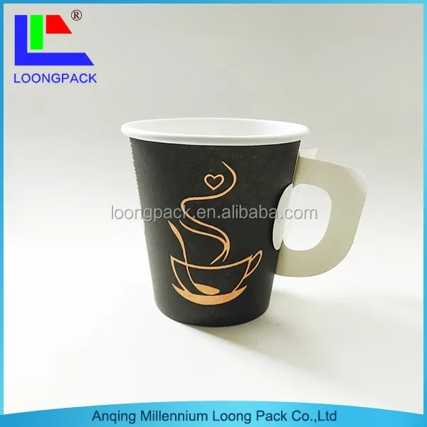 high quality custom paper cups of 7oz with handle