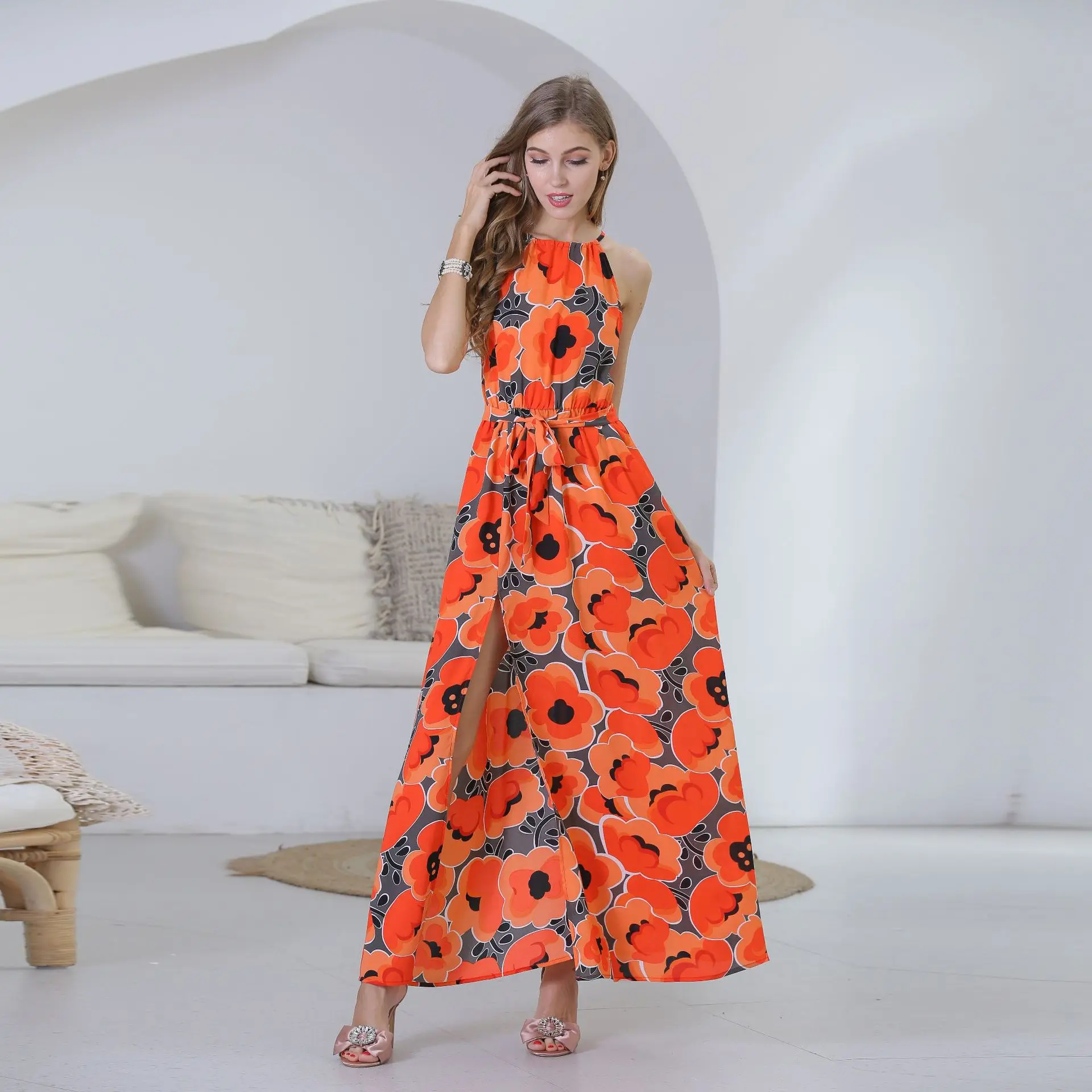 wholesale summer women casual chiffon dress long skirt sleeveless strap sexy Printed floral maxi ladies dress
wholesale summer women casual chiffon dress long skirt sleeveless strap sexy Printed floral maxi ladies dress