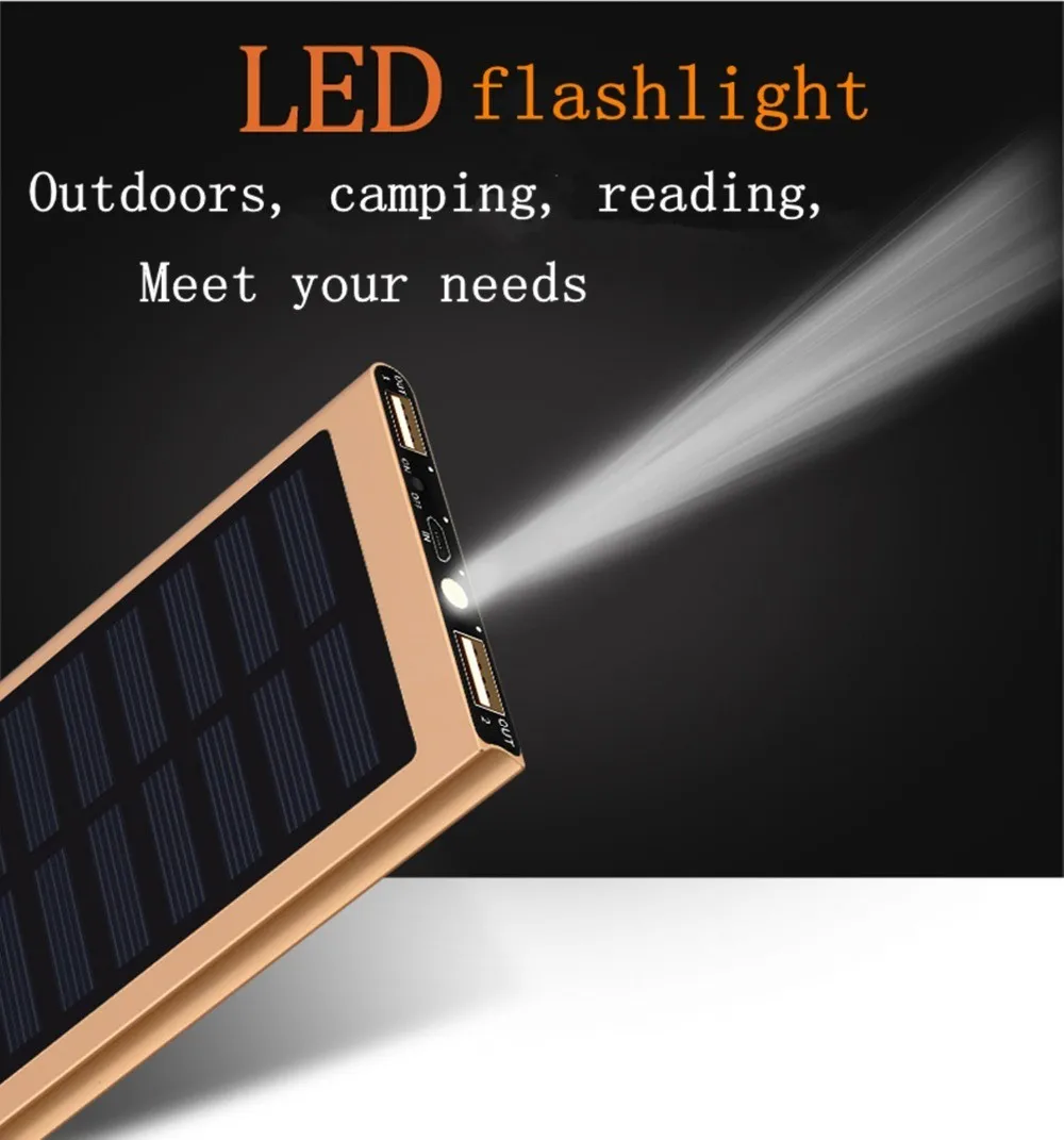 CE RoHS FCC certificated portable 10000mah solar charger powerbank solar powered power bank for smartphones - ANKUX.COM