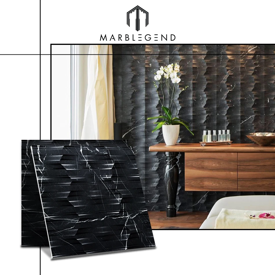 Modern Interior Wall Cladding Marble Price Per Square Meter Black Marquina 3d Marble Wall Tiles Buy Marble Wall Tiles Marble Price Per Square