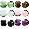 Natural Stone Ear Plug and Tunnels Single Flared White Opal Stone Earring Piercings Ear Gauges Expander Body Jewelry