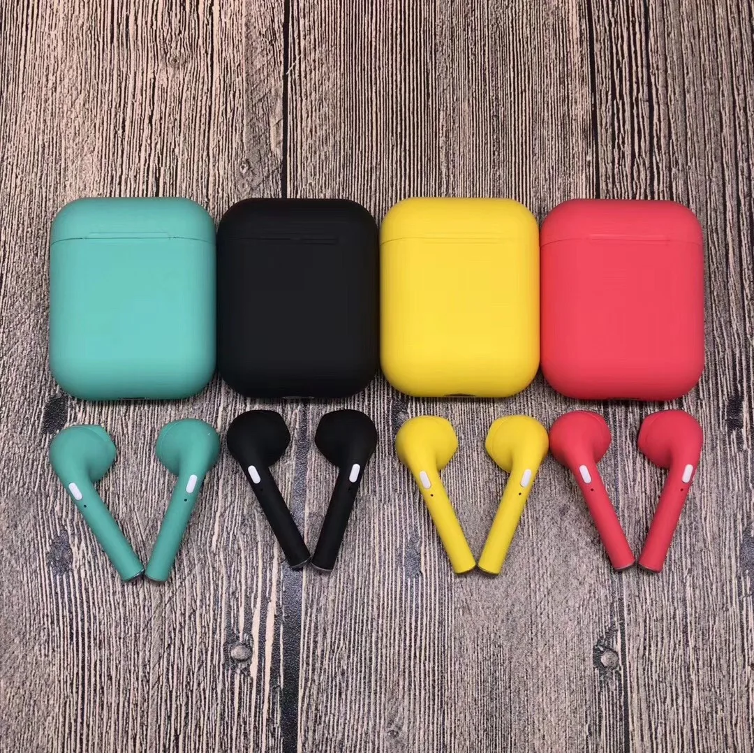 color i9s matt black matt red tws with charging box twins wireless earphone V5.0 Music Earbuds Stereo Blue-tooth Headphones - ANKUX.COM
