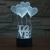 FS- 2977 OEM acrylic 3d effect visual illusion table lamp of color changing with balloon heart led night light