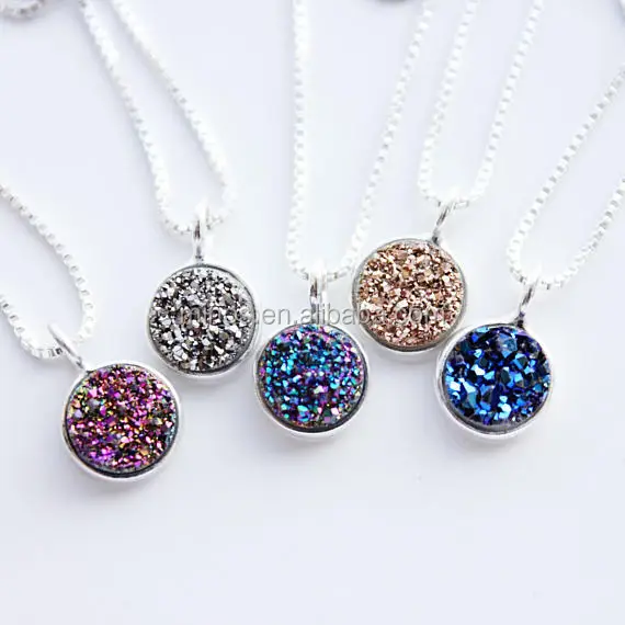 Stainless Steel Jewelry Fashion Round Circle Natural Stone Necklace Druzy Pendant Necklace Wholesale, Gold,rose gold,black and silver
Stainless Steel Jewelry Fashion Round Circle Natural Stone Necklace Druzy Pendant Necklace Wholesale, Gold,rose gold,black and silver