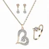 NH0339 Necklace ring earring sets elegant rose golden wedding gift jewelry