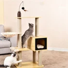 Modern Deluxe Pet Climbing Play Furniture House Wood Pet Cat Tree Tower Condo