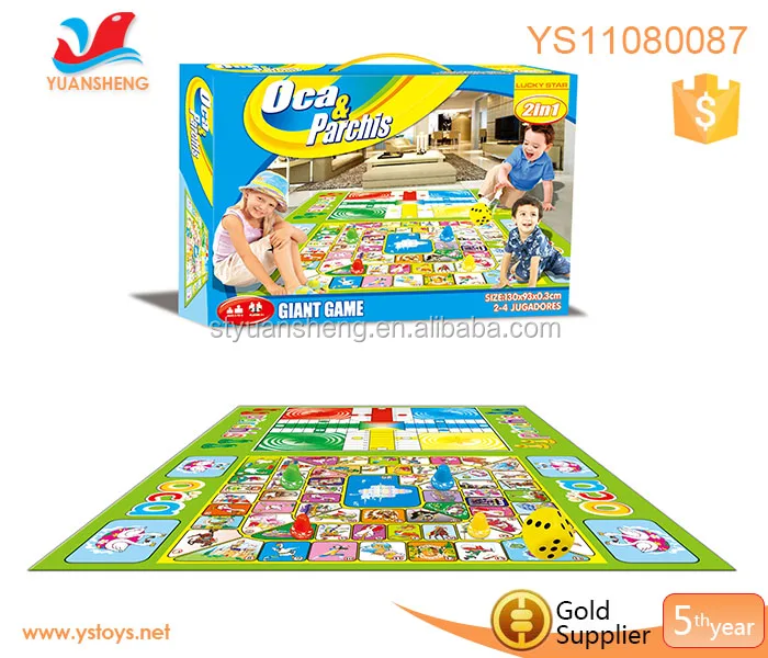 2 in 1 Cheap big size ludo game and goose game plastic giant chess set ludo board game