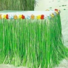 Hawaii Party Table Decoration Hawaiian Green Grass Table Skirts
