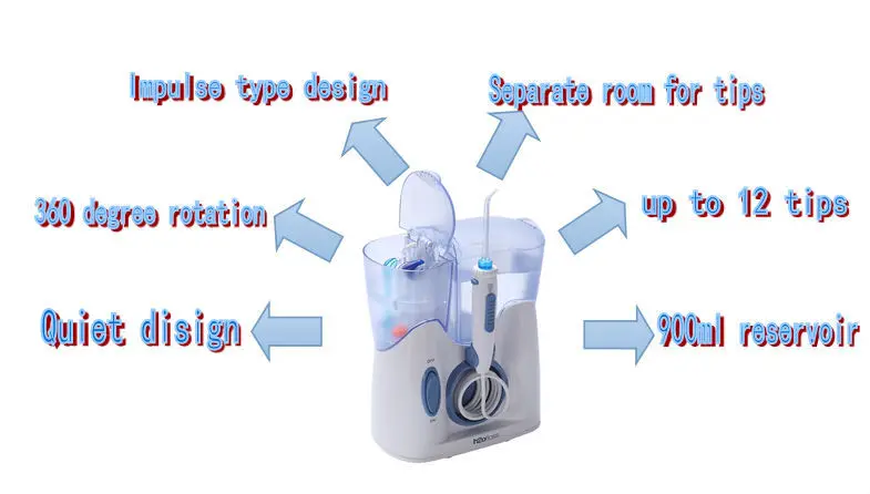 Portable 2 in 1 Water Flosser with 300ML Capacity and 30 Days Battery Life for Teeth Cleaning