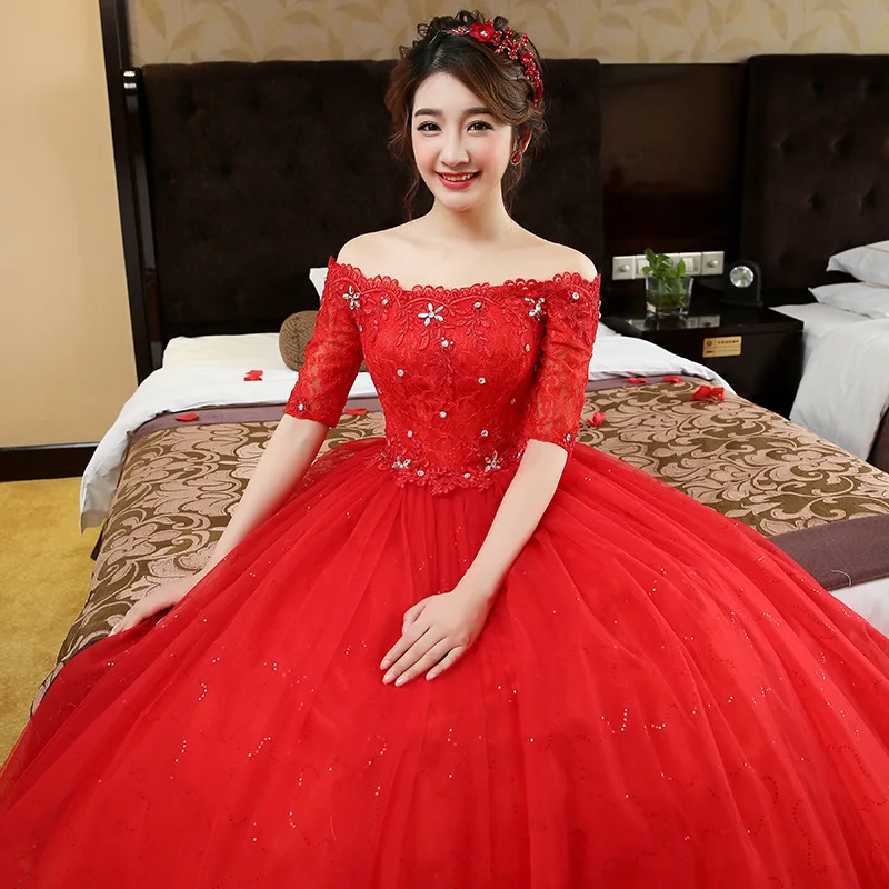 Charming A-Line Half Sleeve Tulle Lace Appliques Vintage White Red Wedding Dress, White wedding gown
Charming A-Line Half Sleeve Tulle Lace Appliques Vintage White Red Wedding Dress, White wedding gown