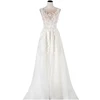 2019 elegant Backless Sleeveless Sling v neck A fluffy Long Lace princess wedding dress Bride Gown white A slimming net dress.