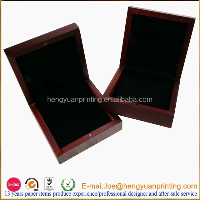 high quality wood jewelry box as gift packaging boxes with foam