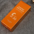 Silver paper retail box for sun block cream with custom design printing /box for cosmetic products
