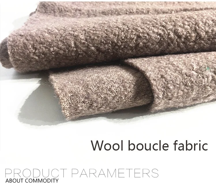 40% wool boucle knit fabric for coats