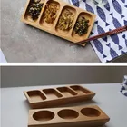 Wooden Separated Dessert Dishes Serving Disc Tray for Home / Hotel / Bar Plate Dishes