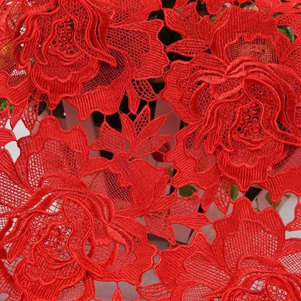 Delicate wedding dress bridal red flower embroidery chemical lace fabric, Various
Delicate wedding dress bridal red flower embroidery chemical lace fabric, Various