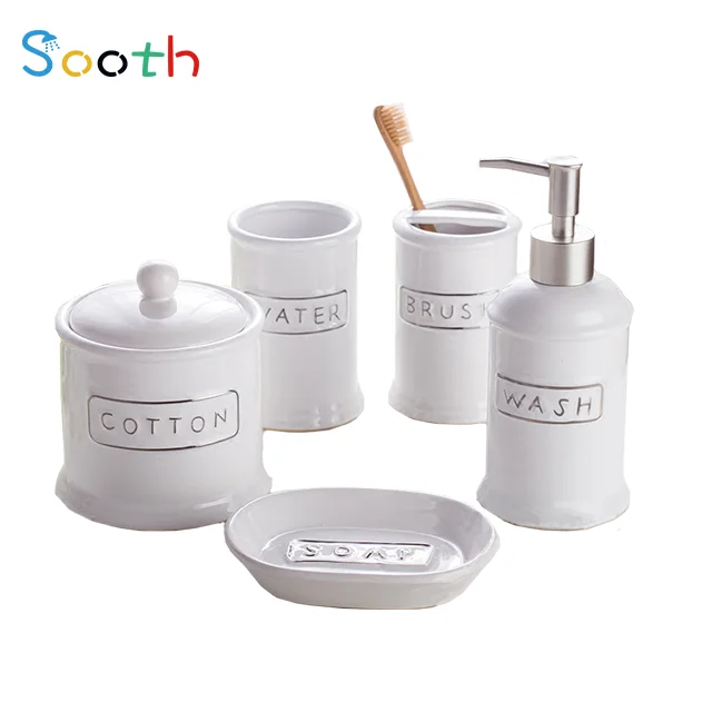 Hot Design Printed Ceramic Bathroom Set
