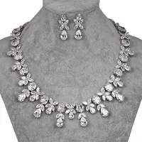 Luxury White Gold Plated Cubic Zirconia CZ Necklace and Earring Bridal Wedding Jewelry Set for Women
Luxury White Gold Plated Cubic Zirconia CZ Necklace and Earring Bridal Wedding Jewelry Set for Women