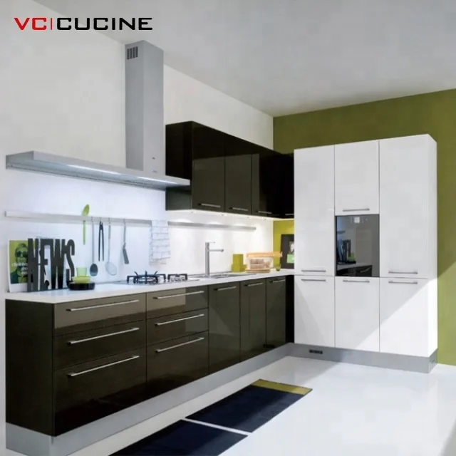 L Shaped Furniture High Gloss Kitchen Pantry Cupboard View