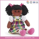 Custom plush stuffed human black girl rag doll toy