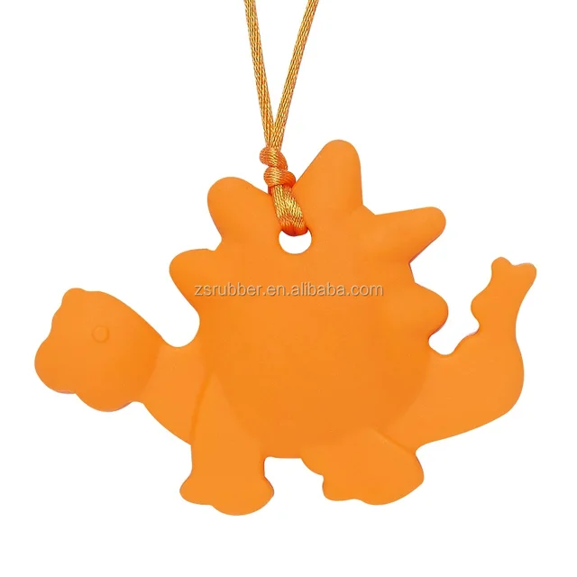 dinosaur baby teether pendant necklace for baby teething mommy