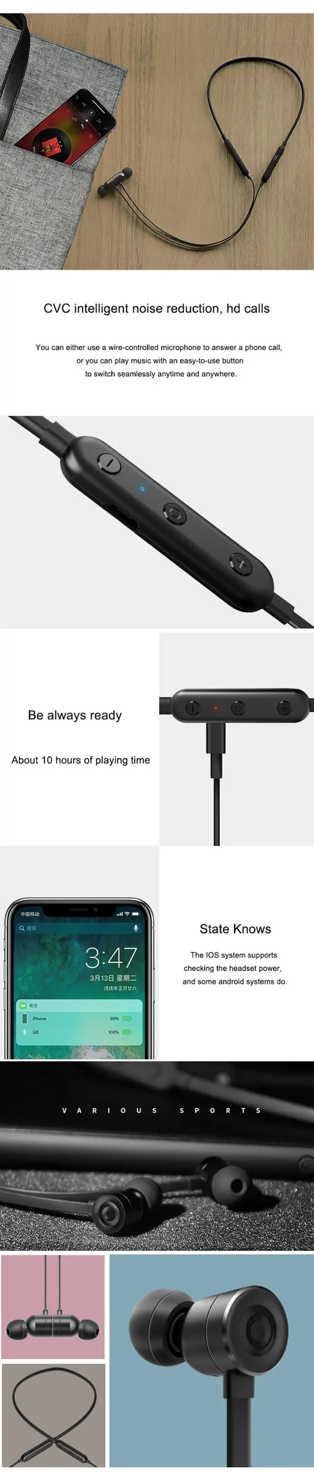 OEM custom in ear neckband bluetooth headphone bluetooth headset made in china - ANKUX.COM