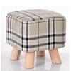 Home furniture wooden shoe stool and ottoman with fabric washable cover