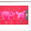 good weather resistance pig shape lifelike animal sculpture artwork painting